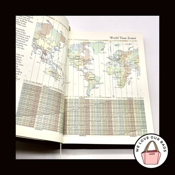 NEW VINTAGE COACH 1997 Black Glovetanned Leather Travel Atlas World & USA 4523 - Picture 6 of 15